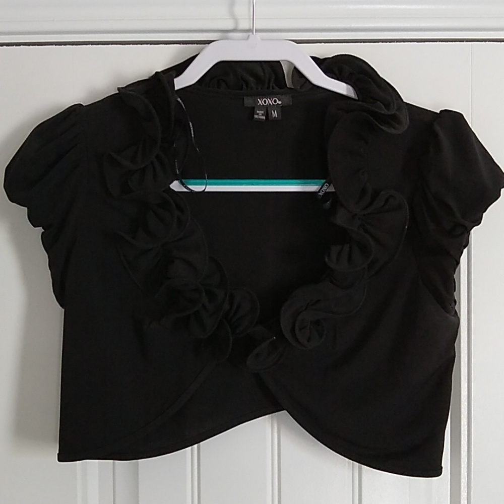 Black ruffle bolero